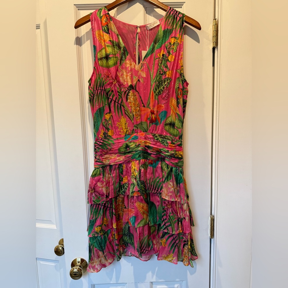 Ramy Brook Pink and Green Ruched Sundress